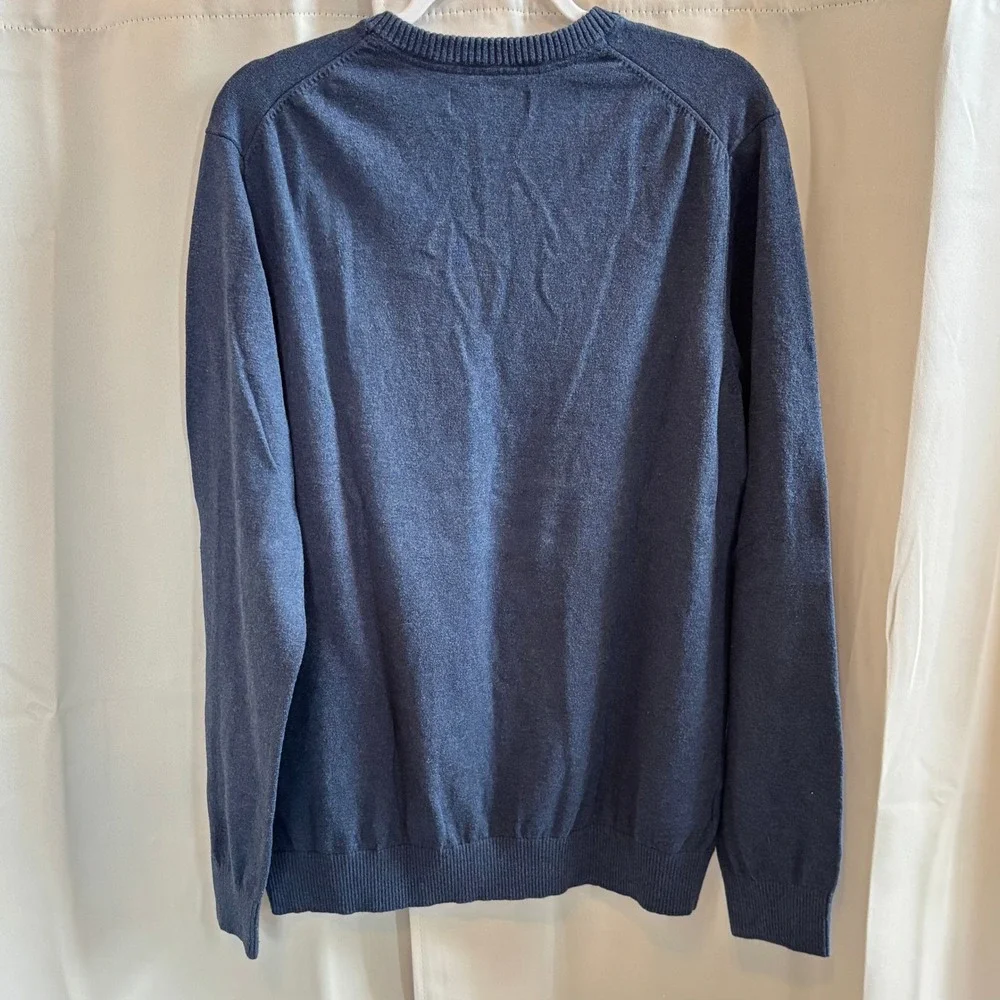 Eddie Bauer Mens V-Neck Sweater XL Tall‎ Merino Wool Blend Preppy Heritage 19574